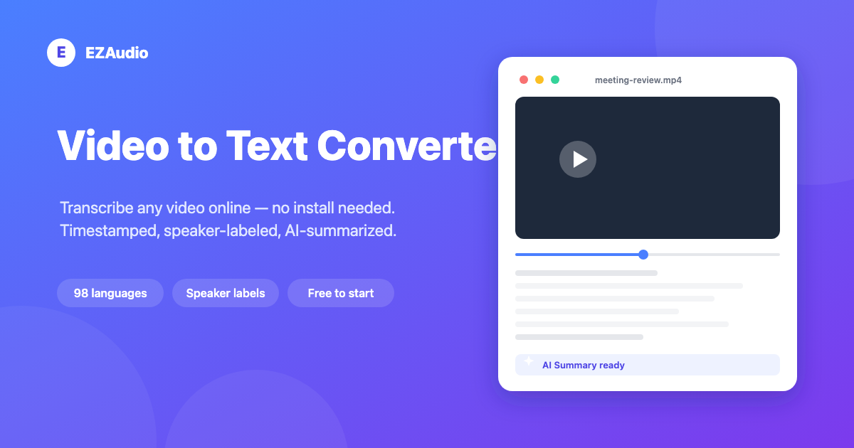 Video to Text Converter: Turn Any Video into a Timestamped Transcript Online